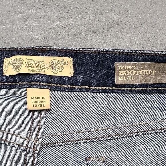 Vintage Nine West Womens Jeans 12 Boho Bootcut Indigo - Picture 12 of 16